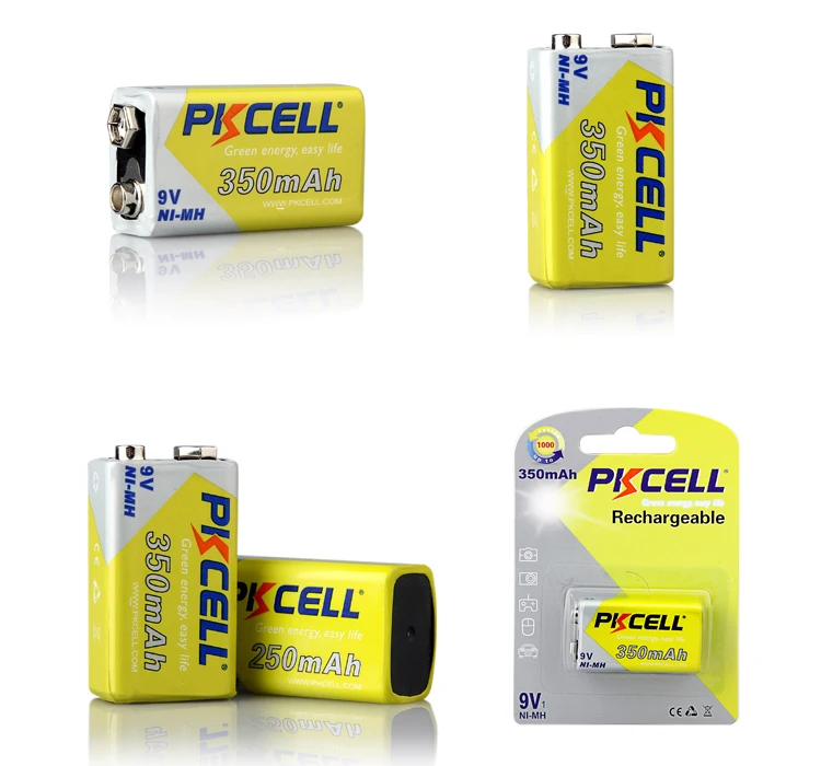 Pp3 Pkcell 9 Volt 6am6 6lr61 1604a 9v Battery Nimh 350mah For Multimeter - Buy Pp3 Battery,Nimh Battery 9v,9v Rechargeable Battery Product on Alibaba.com