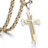 316L stainless steel Pendant Byzantium necklace three layer split Cross