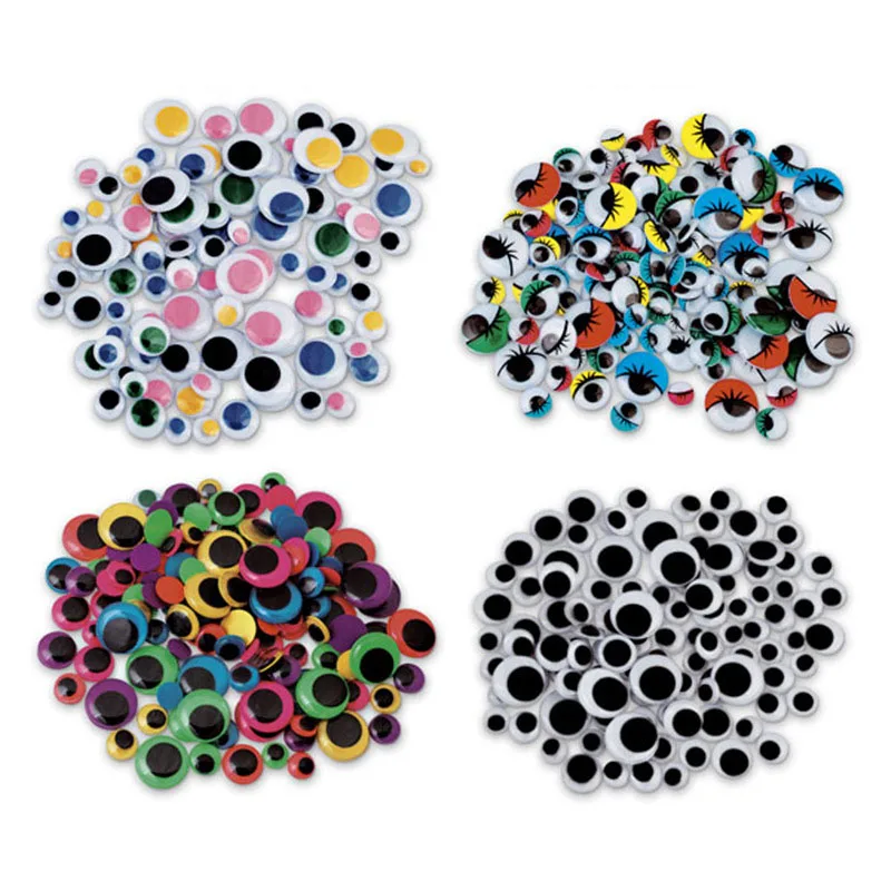 Wiggle Eyes Black 6mm To 13mm - 500 Pieces Different Sizes Small