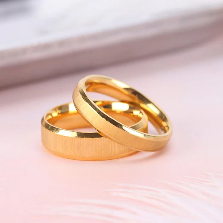 

Wholesale Custom Fashion Jewelry Couple Frosted Rings Stainless Steel Couple Ring, Silver,gold