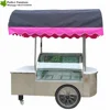 Simple but practical easy to move ice cream cart frozen yogurt cart for sale with wheels easy to move