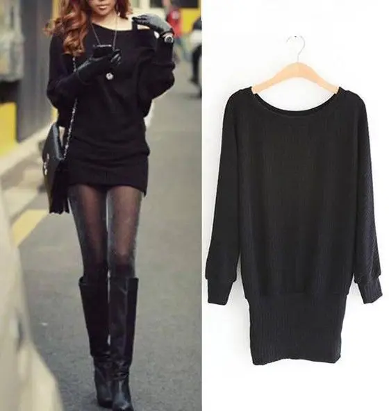 Meilleur blog robe: Robe pull noir manche chauve souris