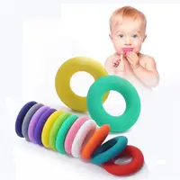 

2018 High Standard Quality Babies Necklace Teether Toy Donut Shape Baby Silicone Beads