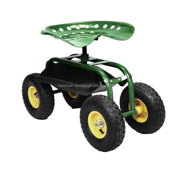 Garden Stool Tractor Seat Rolling Swivel Gardening Cart Work Garden Stool Tractor Seat Rolling Swivel Gardening Cart
