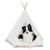 Indoor canvas lace white cute puppy pet tent tipi