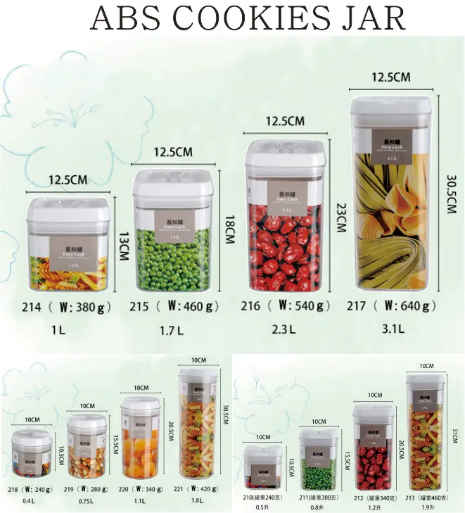 1200ml 40oz Wholesale plastic Grain Food storage clear sealed weed square empty jars with lid