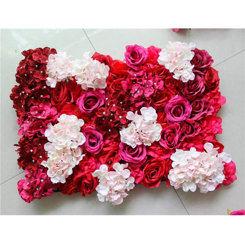 

SPR wedding hydrangea rose artificial flower wall pieces decorative floral for party event stage backdrop, Mix pink