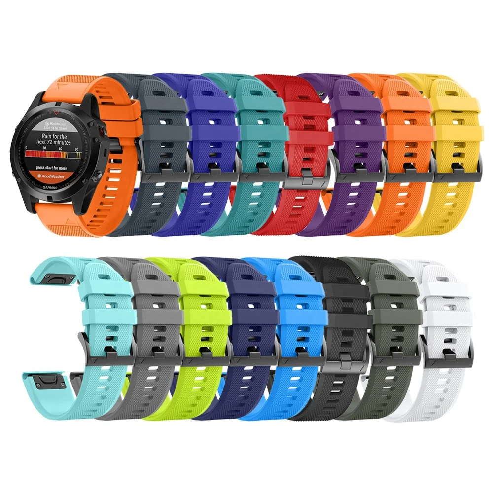 

IVANHOE 26mm Band for Garmin Fenix 5X, Silicone Replacement Watch Band Strap for Garmin Fenix 5X/Fenix 3/Fenix 3 HR Smart Watch, Multi-color optional or customized