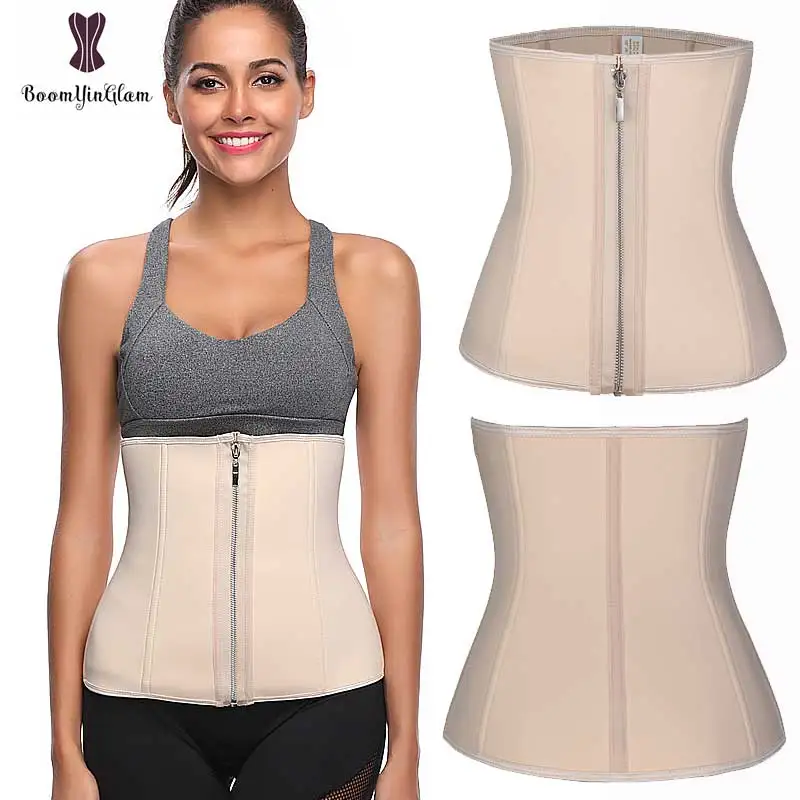 

women neoprene plus size solid color underbust weight loss steel boned waist training corset