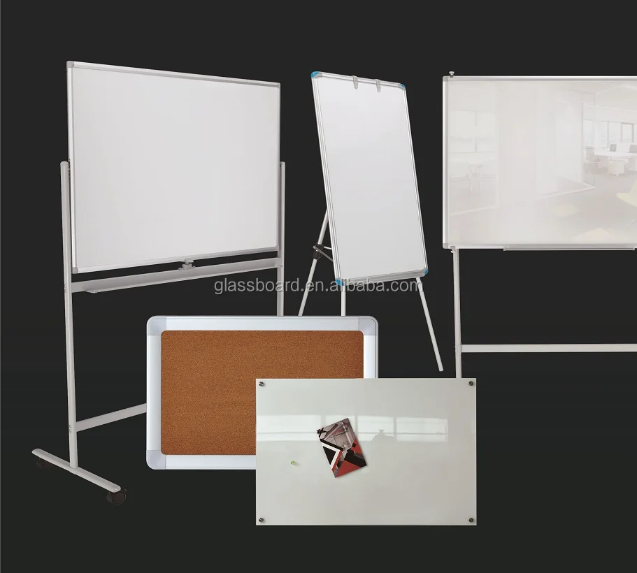 Removable Structure Adjustable Height Drawing Board Tripod Magnetic Glass Bulletin Whiteboard 