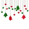 New Year Decoration Felt Christmas Hanging Ornaments with Christmas Trees,Hearts and Stars for Home Decor