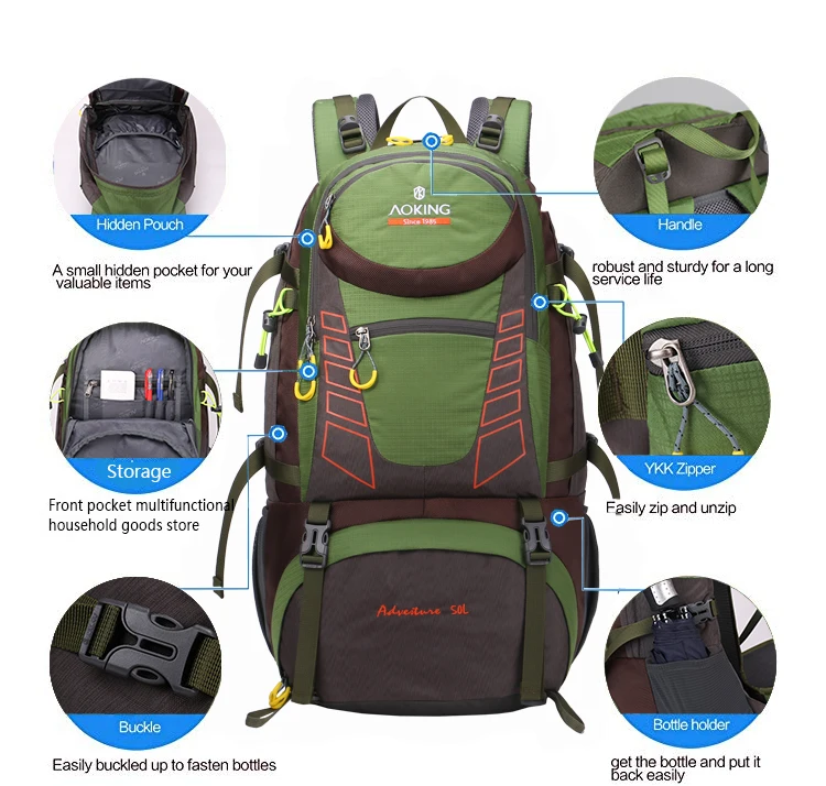 Large Capacity Hunting Backpack Waterproof Survival Mountain Backpack ...