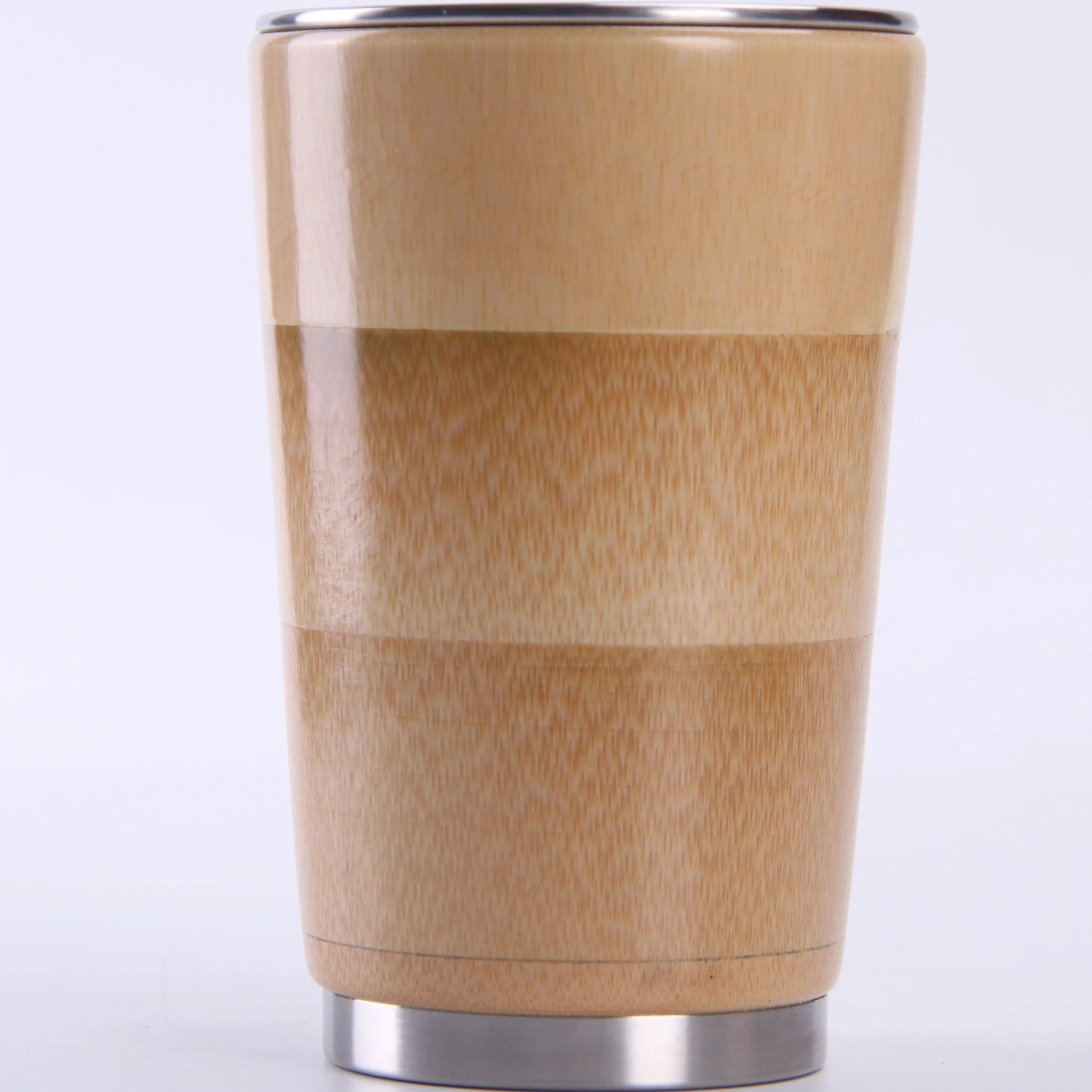 Hot Sell Eco Friendly Stainless Steel Reusable Bamboo Coffee Cup Custom Logo Tumbler Insulated Beer Cup