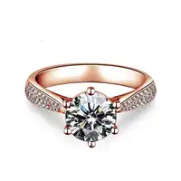 

18k Rose Gold Plated 1.5ct Heart Arrows Cut Cubic Zirconia Solitaire Wedding Engagement Rings