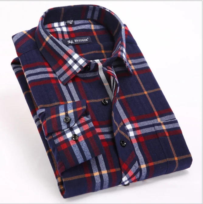 

2018 hot sale cotton long sleeve plaids shirts for men, Custom color