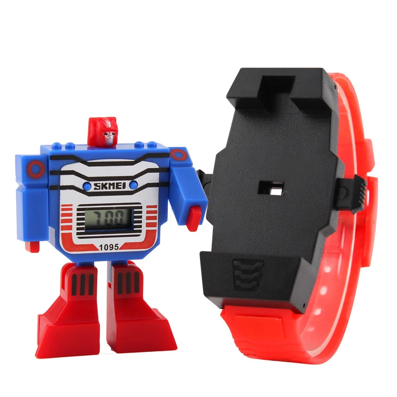 

2017 Robot Theme Cartoon Children Digital Watches From Skmei Watch Manufacturer, 4 colors: blue.yellow.red.gray