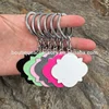 Large Monogrammed Enamel Blank Quatrefoil Keyrings /Silver Plated Long Suede Tassel Enamel Keychain