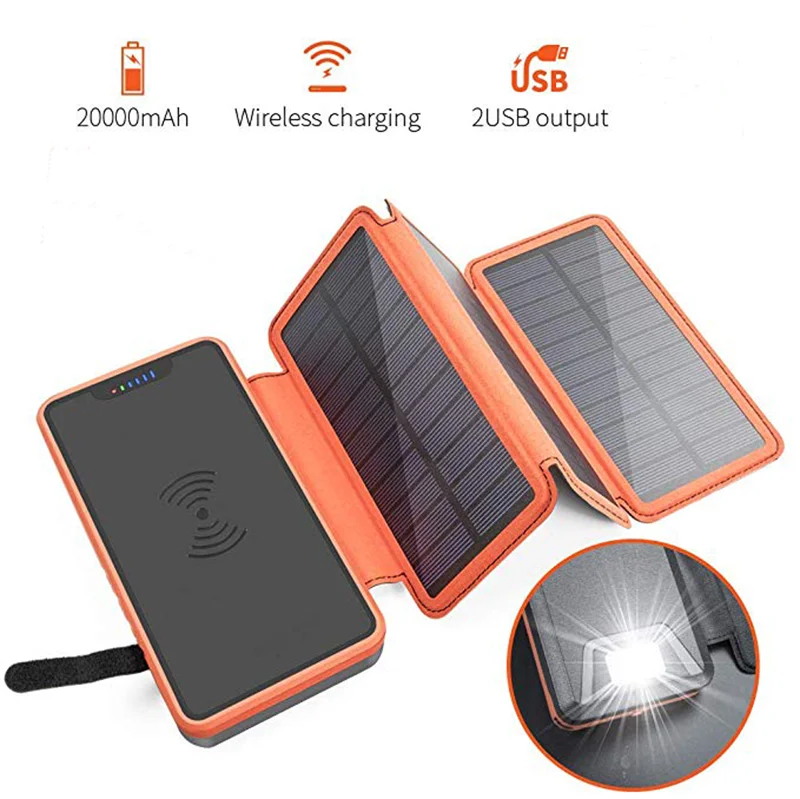 Big Capacity Detachable foldable portable mobile solar charger for mobile