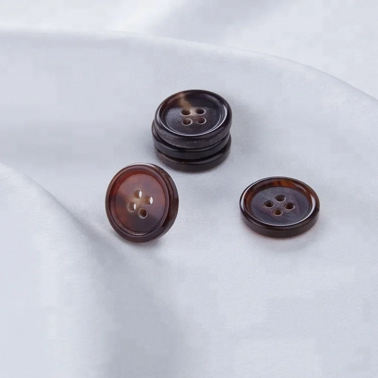 

High Quality Nature Genuine Natural Dark Brown Horn Button 15MM Round Rim For Blazer Sport Coat Uniform Jacket 1bag(500PCS, Brown (dark)