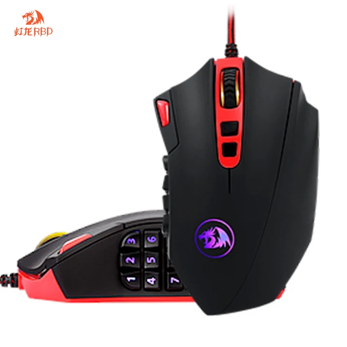 

Fast Response Redragon M901 Tuning Weights Glowing Wired Desktop Gaming Mouse
