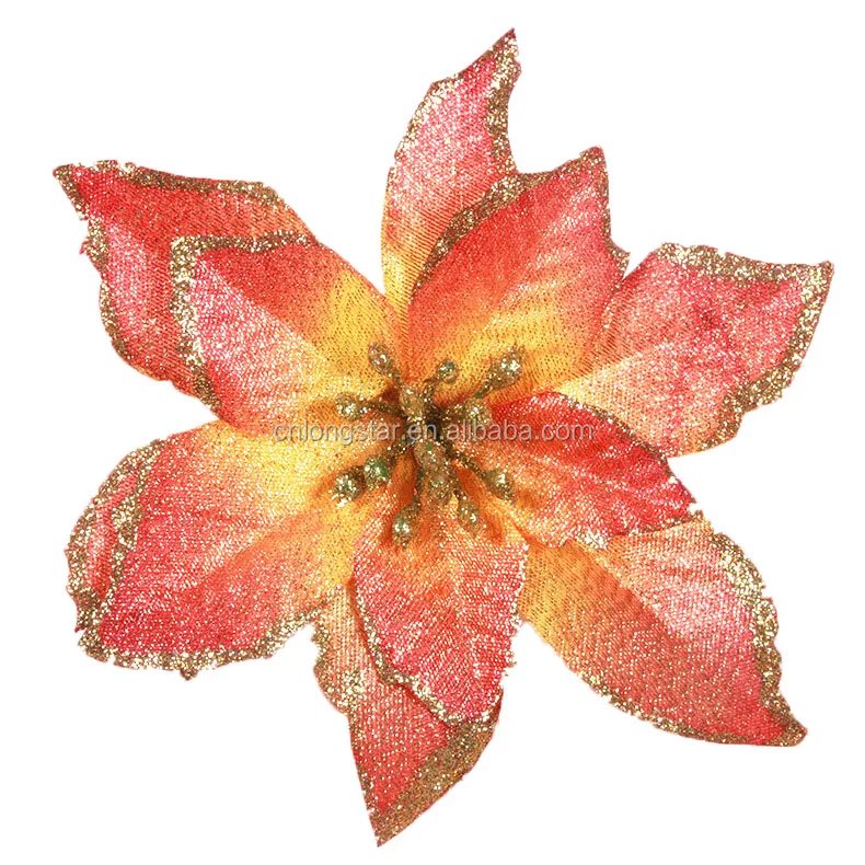 Cheap Artificial Christmas Flower Poinsettias Golden Poinsettias Buy
