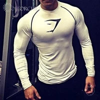 

Factory Selling Spandex Longsleeve Men White Muscle Fit Gym Sport T-Shirt