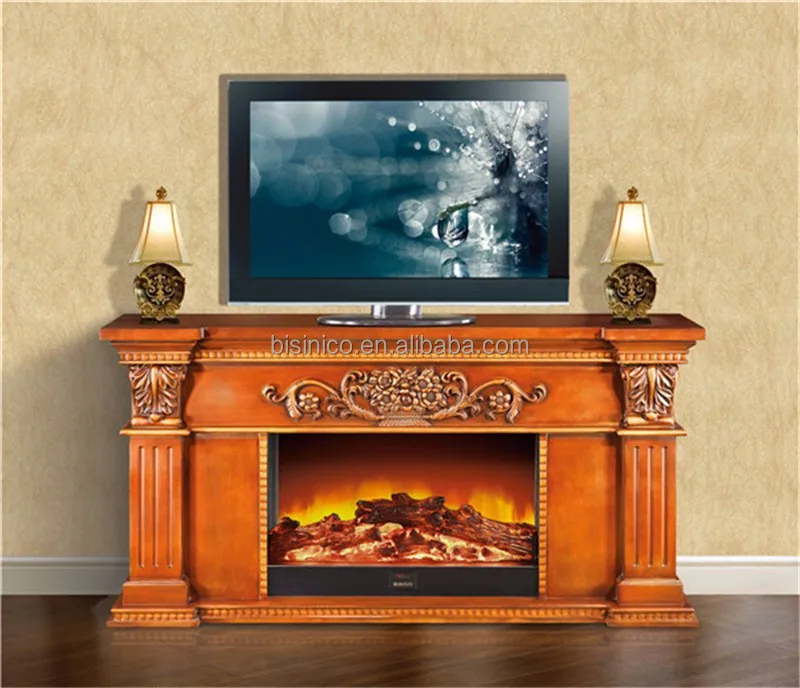 Antieke stijl enorme frame tv standaard schoorsteenmantel surround ... Woonkamer houtkachel fireplaces