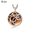 Rose Gold Plated Solid Sterling silver Charm amber pendant