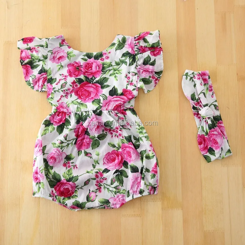 

Floral flutter sleeve cotton rompers newborn baby clothes tamil girl baby names, As picture shows