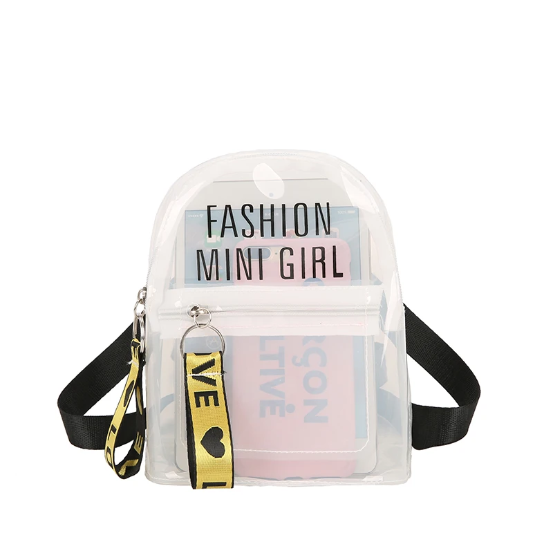 

Hot selling plastic transparent fashion women mini waterproof jelly backpack, 3color