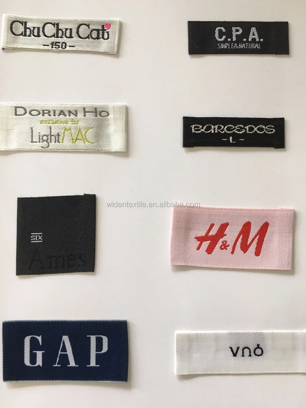 Customized Garment care instruction label, brand label,damask woven label for clothing