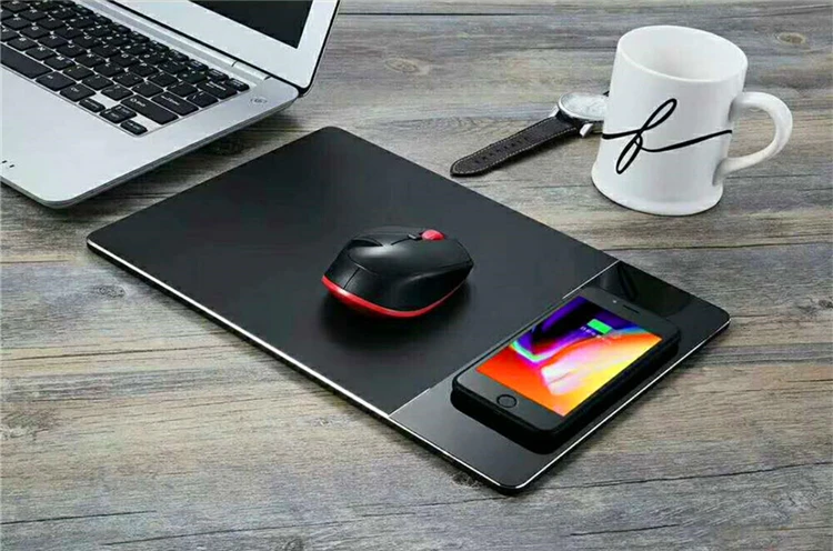 Newest Wholesale Qi Wireless Charger Mouse Pad Metal Material Wireless Charger