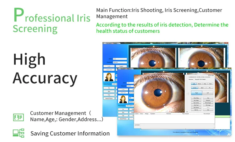 Latest version pro software iridology camera eye iriscope