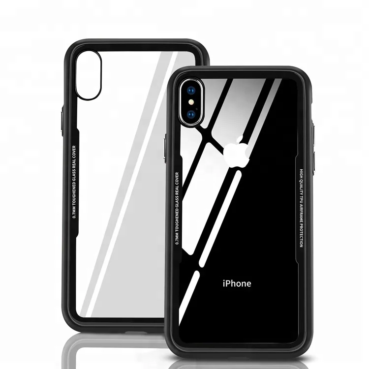 

LITO Mobile Phone 2 in 1 TPU Bumper Tempered Glass Shell Case For iPhone X