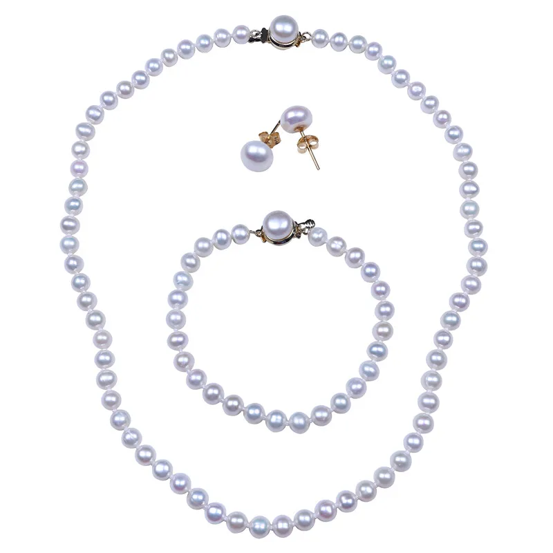 

Custom multi-color freshwater pearl jewelry sets