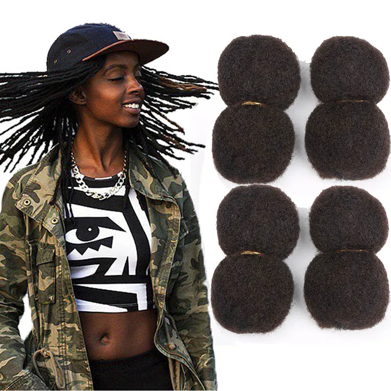 Tight Afro Kinky Human Hair bulk for dreadlocks or Twist Braids 4pieces/Packs
