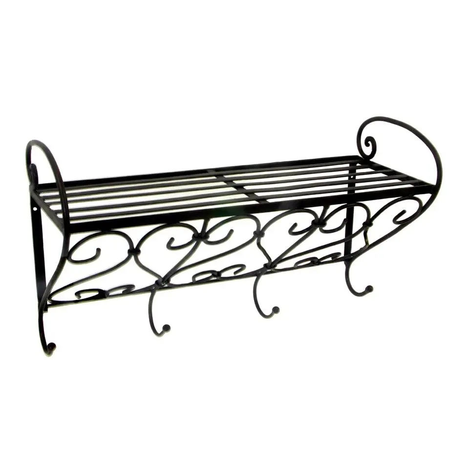 wrought iron wall rack