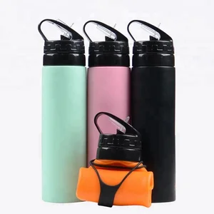 BPA Free Water Bottle Collapsible Silicone Sports Water Bottle For Gym