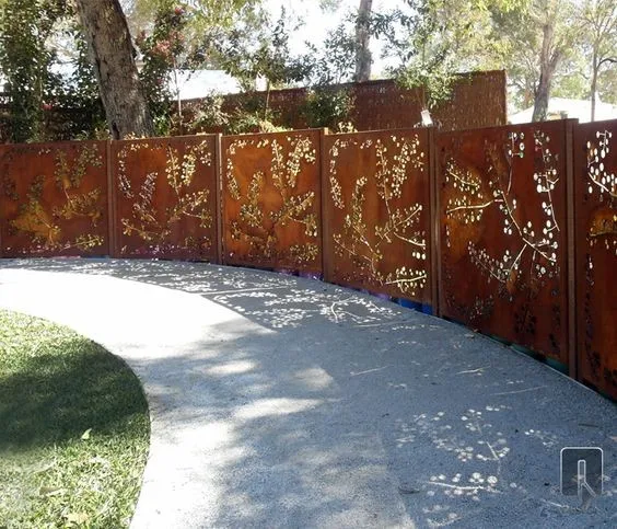 Rustic Decorative Corten Steel House Solid Metal Laser Cut Fencing ...