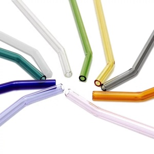 Image of safe hot sale bolosilicate colored changing drinking glass straw