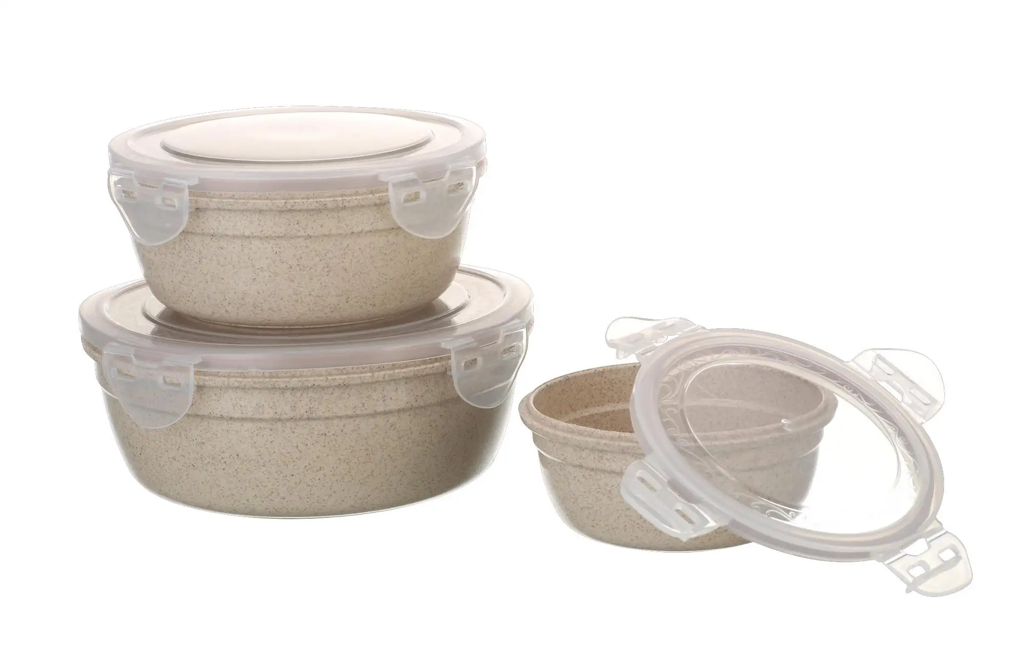 High Quality Round Wheat Straw Food Container Sets With Lid Buy Food