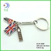 2012 Hot design small drops with England flag drop oil metal key chain metall ring (KCUK-008)