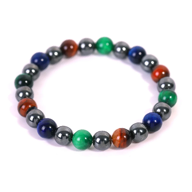 

Amazon Hot Selling Factory Wholesale 8MM Tiger Eye Magnetic Hematite Bracelet