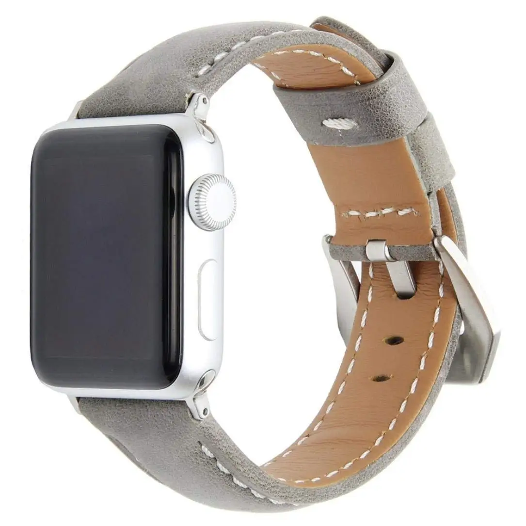 Watch Band for Women Men-Quick Release- Replacement Luxurious Soft Leather Rubber Watch Band,Aurorax Wrist Band Strap For Apple Watch 1/2 (38MM (F)