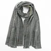 Fashion ladies faux cashmere woven plaid stripe winter pashmina shawl wrap infinity scarf