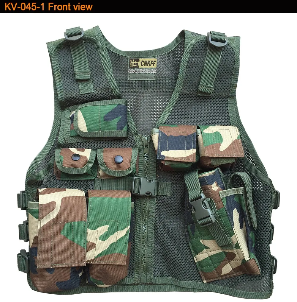 Kid Tactical Airsoft Vest With A Holster For Child Protection And Games