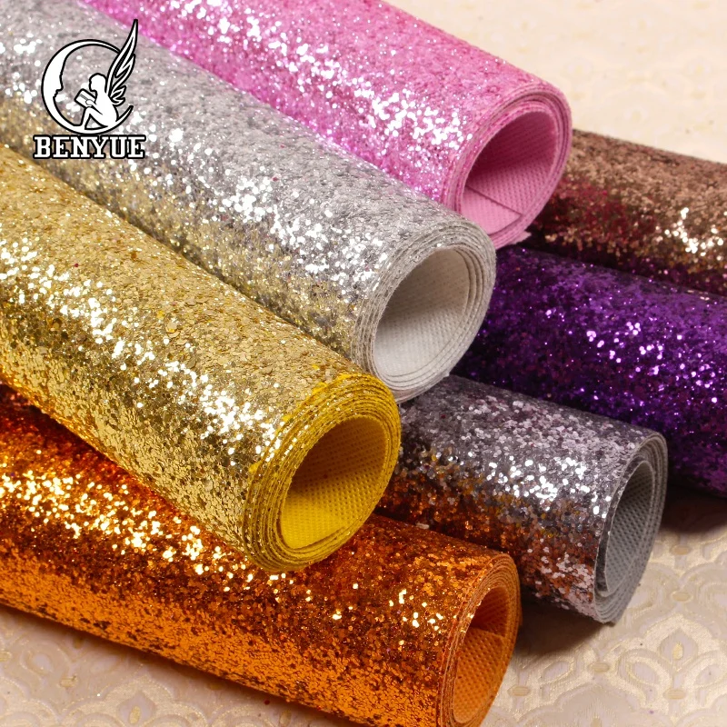 wholesale wall home decoration grade 3 glitter wallpaper chunky glitter fabric sheet 3d glitter wallpaper