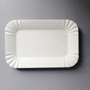 High quality and new raw material fancy rectangle paper plates design your own paper dishes for party