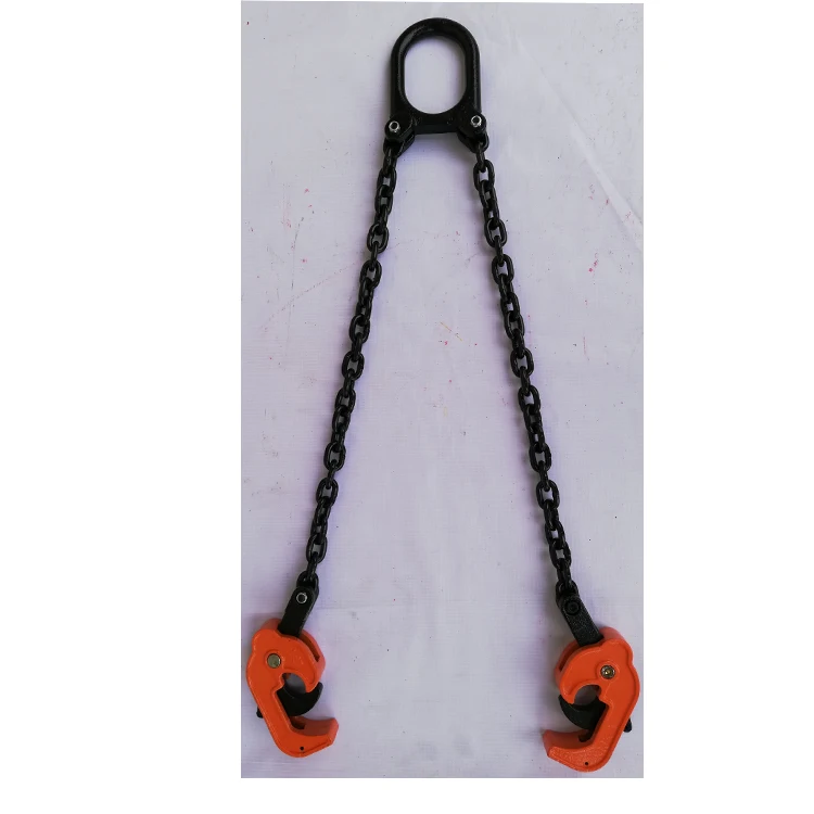 Manufacturer 1 Ton Oil Drum Lifting Clamp Two Legs Double Chain Oil