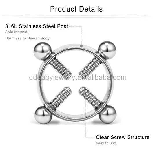 Gaby Adjustable Screw Nipple Ring Non Piercing Body Jewelry Buy